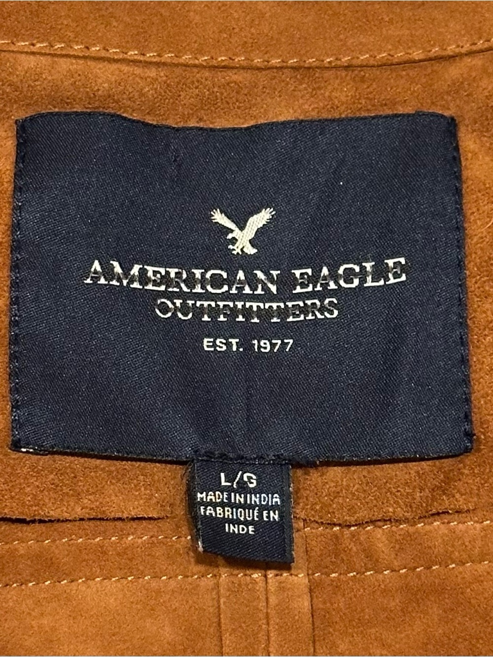American Eagle Outfitters Genuine Suede Fringe Jacket Boho Western Brown Cropped - Picture 5 of 9